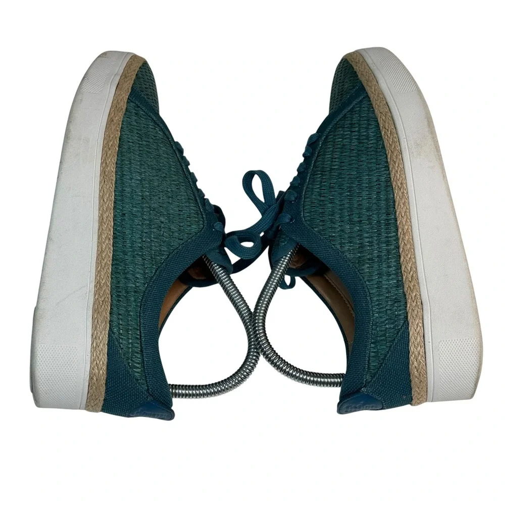 FitFlop Rally Woven Espadrille Sneakers Teal Blue BK9-641 Womens 7